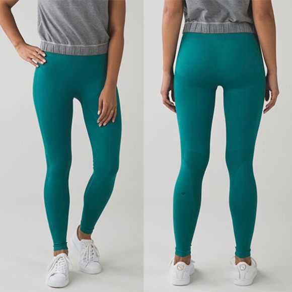 lululemon athletica Pants - LULULEMON Forage Teal Zone In Crop Leggings 0